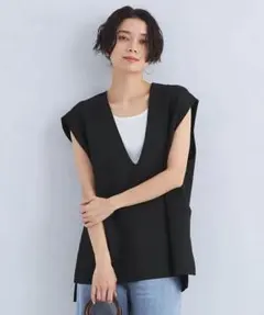 UNITED ARROWS　ディープ Vネック ベスト ―ウォッシャブル―