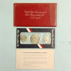 アメリカ独立200周年 銀貨セット アメリカ】独立200周年記念 シルバーコインセット 3枚組 1976［C
