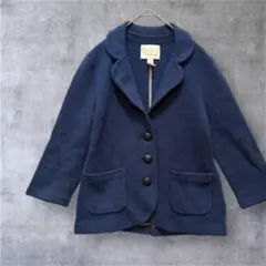 【バナナリパブリック】ニットジャケット 七分袖 カジュアル ネイビー S