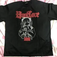 サブカル系黒赤半袖トップス