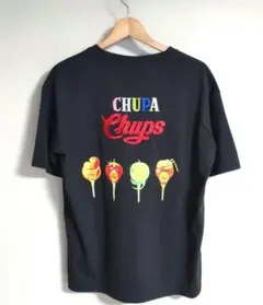 【新品タグ付】Chupa Chups　メンズ　Tシャツ　ロゴ刺繍　M　スミクロ