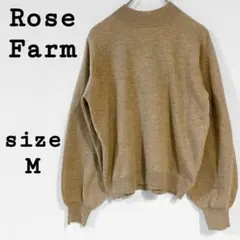 Rose Farm【M】ハイネックセーター ベージュ系 長袖 無地 シンプル