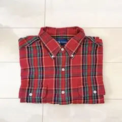 【値下げしました】ラルフローレン　ポロ　赤 チェック柄 長袖シャツ 2ポケット