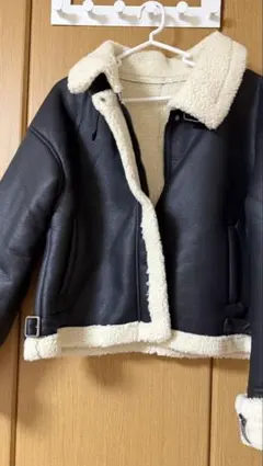 nui nulu ボア襟 フェイクファーショートジャケット