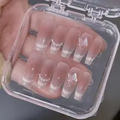 【M】ネイルチップ 韓国 ワンホン マグネット ちゅるん 蝶 ナビ