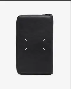ラスト１【新品】メゾン マルジェラ ラウンドジップ 二つ折り財布 黒 2025年最新】MAISON MARGIELA メゾン マルジェラ ラウンドジップ