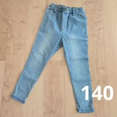 devirock　楽デニム タックパンツ　ライトブルー 140㎝