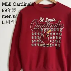 稀少 90s MLB Cardinals ヴィンテージ スウェットL 総柄ロゴのサムネイル