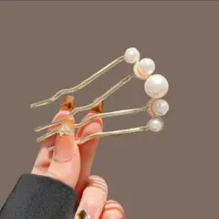 新品 パール風 かんざし髪飾りゴールドフォーマル結婚式成人式着物浴衣