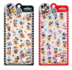 【海外正規品】ミッキー&ミニ　3Dクリスタルドロップシール★2枚セット