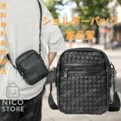 ショルダーバッグ 斜め掛け 肩掛け メンズ ショルダー 軽量 スマホ 新品 黒色