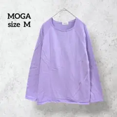 モガ ニットトップス ラベンダー ラウンドネック カジュアル 無地 t4170