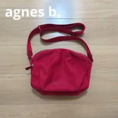 agnes b. 赤ナイロンショルダーバッグ