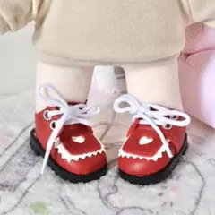 20cm 着せ替え ぬいぐるみ 靴 エプロン シューズ 赤 ぬい活-X011