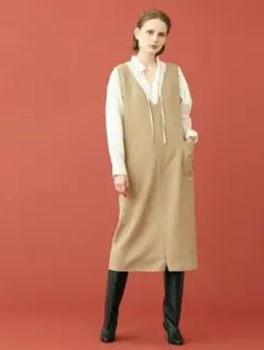 BALLSEY プレーンダブルフェイス Vネックジャンパースカート　レディース