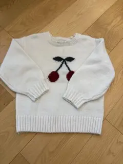 petit main チェリー柄セーター M