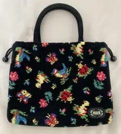 【新品未使用タグ付き】フェイラー　巾着　チェック　　ハイジ　ネイビー ハイジ 手付き巾着 HE-257047（取扱店舗限定）(ネイビー