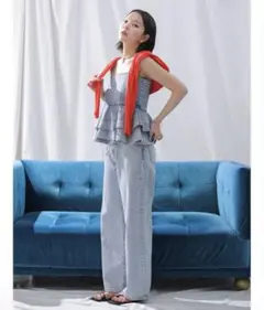 LAGUNAMOON LMロゴワイドデニムパンツ Sサイズ　ライトブルーのサムネイル