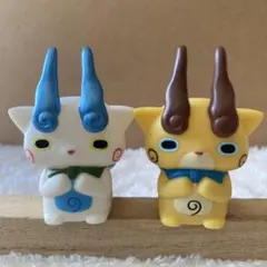 妖怪ウォッチ指人形　フィギュア　コマさん＆コマじろうセット