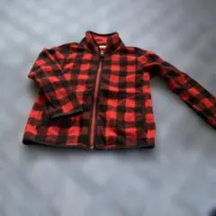 赤と黒のチェック柄 フリースジャケット