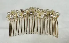 パールと花 ヘアコーム かんざし ヘアアクセサリー 卒業式 入学式 パーティー