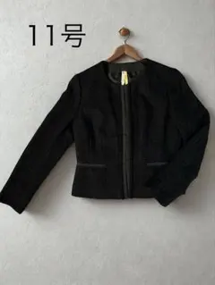 【美品】コムサイズム　ツイードジャケット　黒　11号　卒園卒業　フォーマル