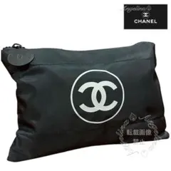 CHANEL ブラック キルティング ナイロン ポーチ 【新品未使用】