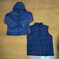 GAP ネイビー ダウンコート・ベストセット XXL 150 160 美品