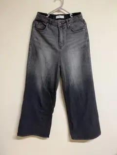 グラデーションデザイン ワイドレッグデニムパンツ