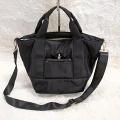 美品 COOCO クーコ ナイロン2WAYトート ショルダーバッグ パスケース付のサムネイル