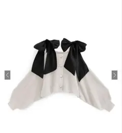 GRL ショルダーリボンオフショルラメニットカーディガン [gn334]