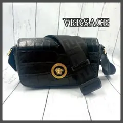 【美品】VERSACE クロコ型押し　レザー　ショルダーバッグ　ヴェルサーチのサムネイル