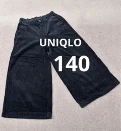 UNIQLO ユニクロ コーデュロイ ワイド パンツ 140 ブラック