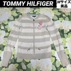 美品【値下げOK】TOMMY HILFIGER ボーダージップアップニット　M