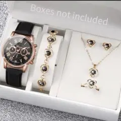 売り尽くし❣️時計＆アクセサリー4点セット　ネックレス　ブレスレット　指輪　ピアス