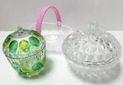 【中古】昭和レトロ　ガラス製キャンディポット　他
