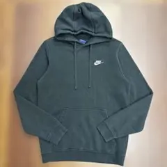 NIKE プルオーバーパーカー 刺繍ロゴ ワンポイント 古着 黒 XLサイズ 
