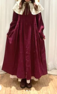 サマンサモスモス　クロス×リネン タック ワンピース リネン100%