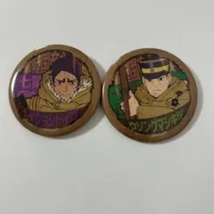 ゴールデンカムイ　レトロ看板缶バッジ　月島　鯉登