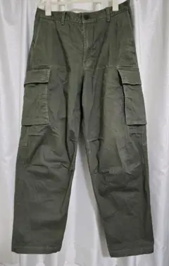 H&M 厚手ワイドタイプ カーゴパンツ 6ポケット＃0012