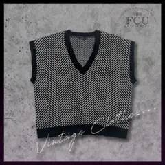 ノースリーブ　ニット　セーター　総柄　アーカイブ　y2k ヴィンテージ