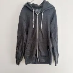 【American Apparel 】グレー フルジップパーカー 裏起毛　古着のサムネイル