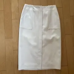 未使用　ユナイテッドアローズ　ホワイト タイトスカート 前面ポケット