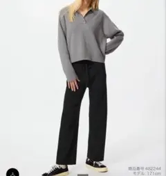 【2026年モデル】UNIQLO ウォッシャブルニットリブパンツ　L ブラック