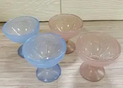 Luminarcヴィンテージデザートカップ ガラスボウル ブルー ピンクのサムネイル