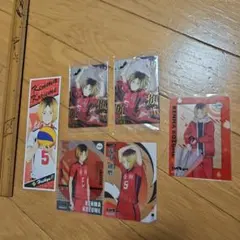 【カードなど】ハイキュー!!孤爪研磨 ステッカー 1枚+カード5枚セット