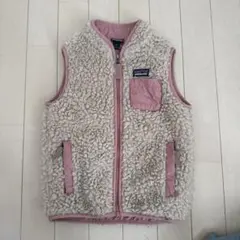 patagonia フリースベスト 4T ピンク/クリーム
