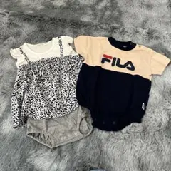 【FILA入り】ロンパース 2点セット 80cm 半袖 女の子 夏服 美品のサムネイル