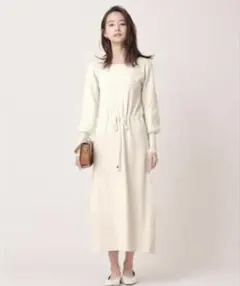 ＊nano・universe オーガニックコットン リブニットワンピース＊