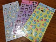 ぷくっとシール　ダイソー　クロミ　ポチャッコ　ハンギョドン 3シートセット